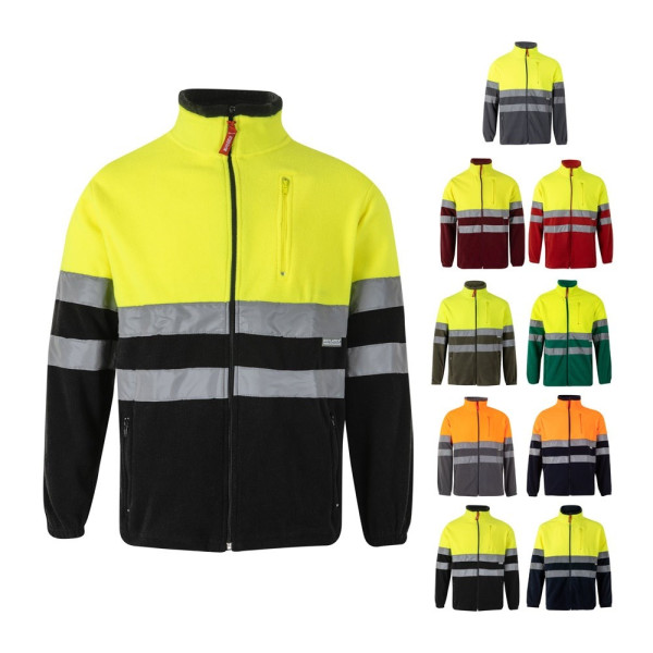 VL EROS LARGE. Tweekleurig fleecejack (280g/m²) van polyester (100%)