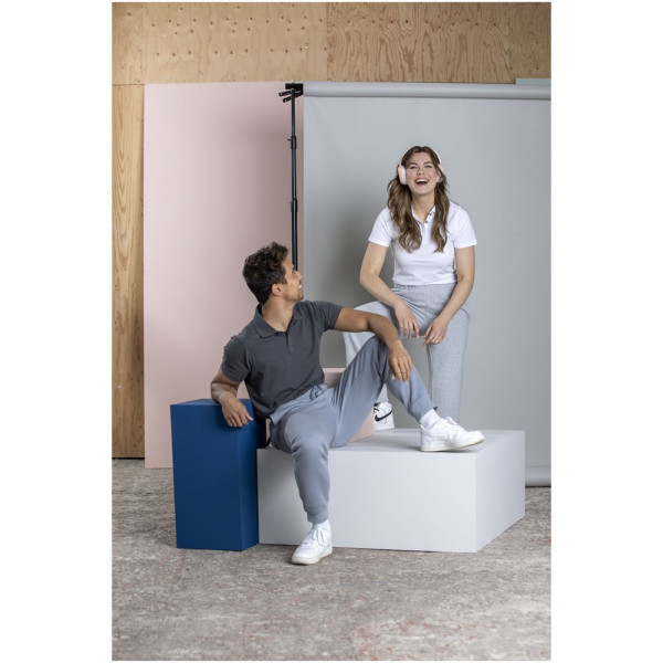 Graphite damespolo met korte mouwen biologisch textiel