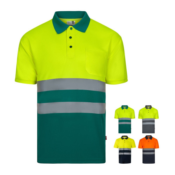 VL FORTUNA. Bird-eye poloshirt (140g/m²) met korte mouwen, in polyester (100%)