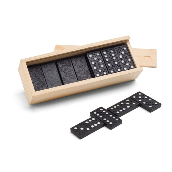 MIGUEL. Domino spel in houten doos met deksel