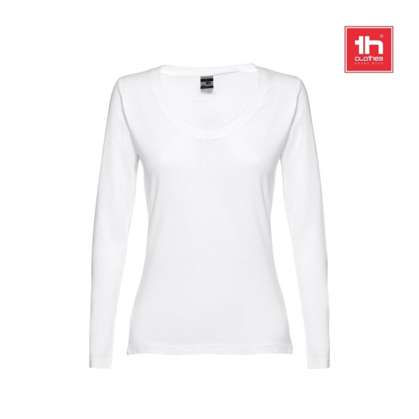 THC BUCHAREST WOMEN WH. Dames-T-shirt met lange mouwen en riem