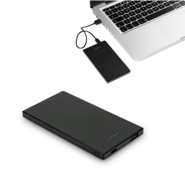 DENNING. 5'000 mAh dunne roestvrijstalen powerbank